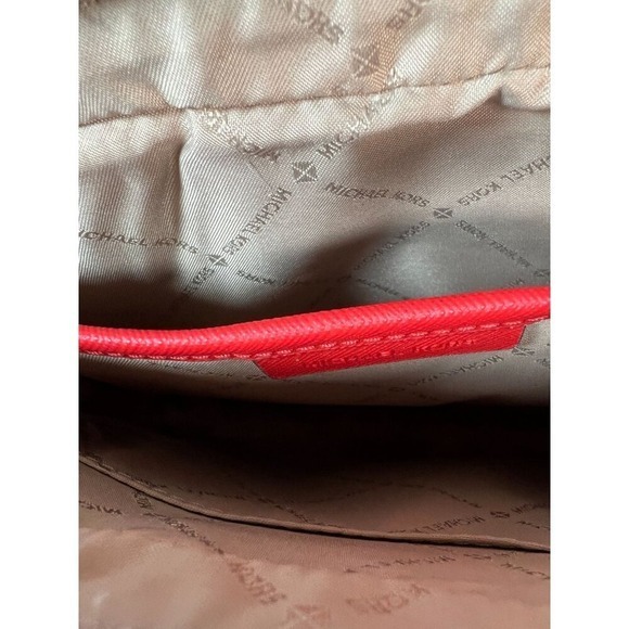Michael Kors Med Red Leather Jet Set Crossbody Bag Butterfly Embellished Purse - Picture 6 of 11